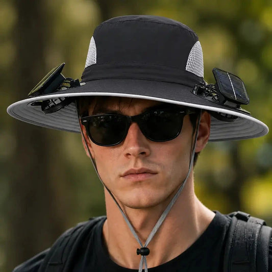 Chapeau bob rafraîchissant à énergie solaire